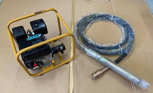 5.5hp Petrol Vibrating Poker in Square Frame with 6m Flex - 28mm
